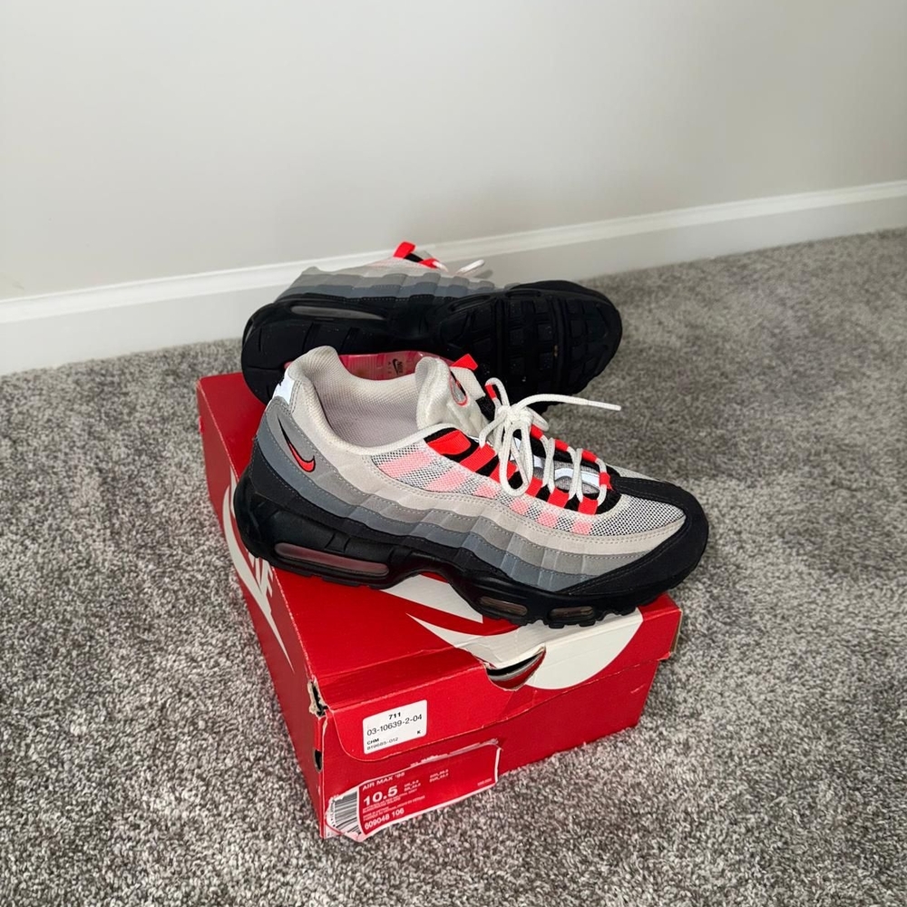 Nike Air Max 95 Solar Red ,Black and Gray Sneakers